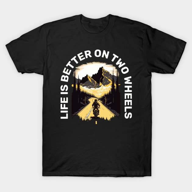 Life's Too Short Not to Ride a Motorbike T-Shirt by Kamran Sharjeel